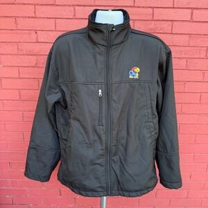Genuine Stuff Kansas Jayhawks KU Embroidered Black‎ Full Zip Jacket Mens Large